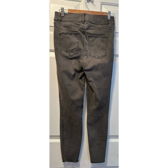 SPANX Women's Gray Distressed Denim Skinny Jeans with Unfinished Hem, Size M - Picture 7 of 10